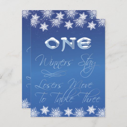 Winter Wonderland Bunco Table Card #1 Briefkaart (Voorkant / Achterkant)