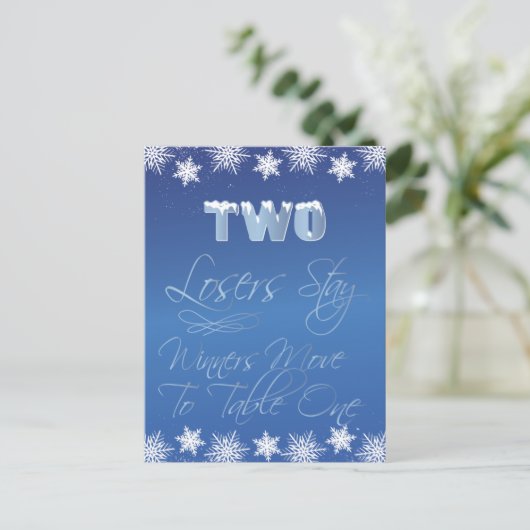 Winter Wonderland Bunco Table Card #2 Briefkaart (Staand voorkant)