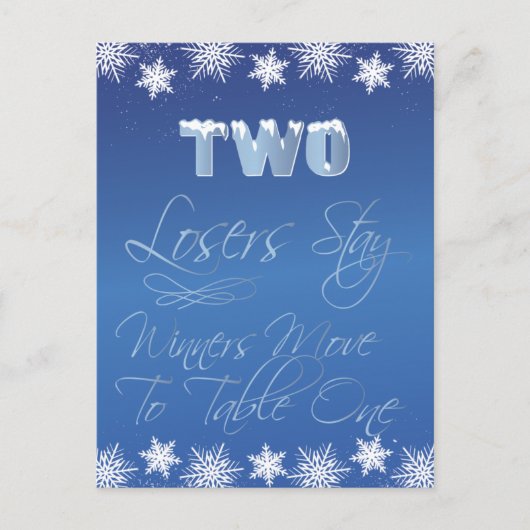 Winter Wonderland Bunco Table Card #2 Briefkaart (Voorkant)