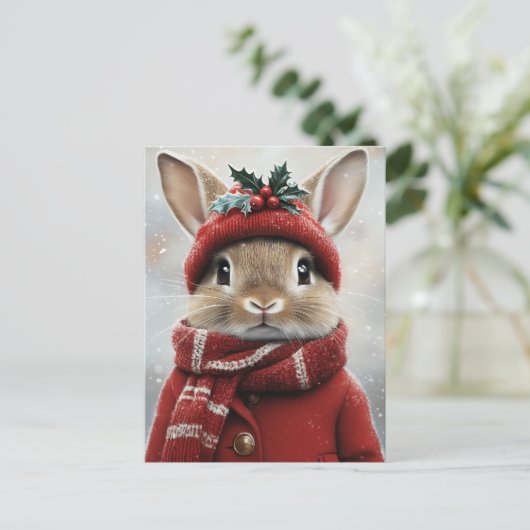 Winter Wonderland Bunny Briefkaart (Staand voorkant)