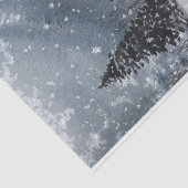 Winter Wonderland Cabin Snow Landschap Tissuepapier (Detail)