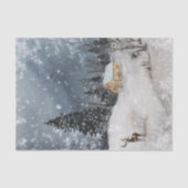 Winter Wonderland Cabin Snow Landschap Tissuepapier (Voorkant)