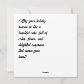 Winter Wonderland Cake Feestdagenkaart (Achterkant)