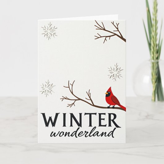 Winter Wonderland Cardinal Card Kaart (Voorkant)