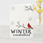 Winter Wonderland Cardinal Card Kaart (Gele Bloem)