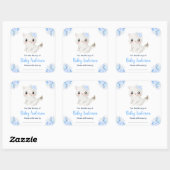 Winter Wonderland Cat Baby Shower Bookplate Vierkante Sticker (Vel)