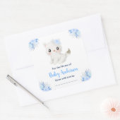 Winter Wonderland Cat Baby Shower Bookplate Vierkante Sticker (Envelop)