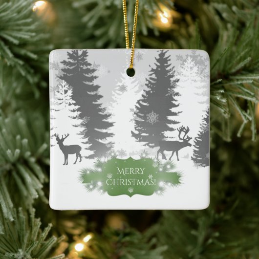 Winter Wonderland Ceramic Ornament - Green (Boom)
