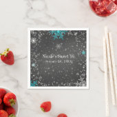 Winter Wonderland Chalk Blauwgroen & Paarse Feest Servetten (Insitu)