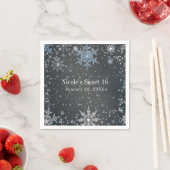 Winter Wonderland Chalk Blue Gray Silver Party Servetten (Insitu)
