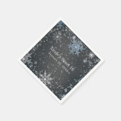 Winter Wonderland Chalk Blue Gray Silver Party Servetten (Hoek)