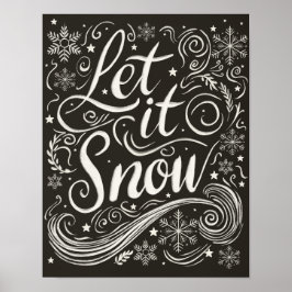 Winter Wonderland Chalkboard laat het sneeuwen Poster