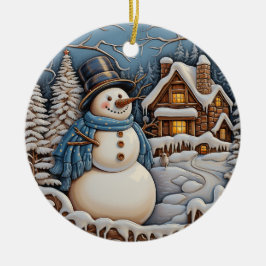 Winter Wonderland Charm: Retro Kerstmis Keramisch Ornament