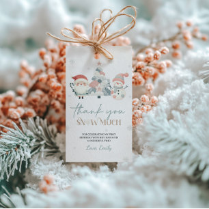Winter Wonderland Christmas Birthday Gift Label Cadeaulabel