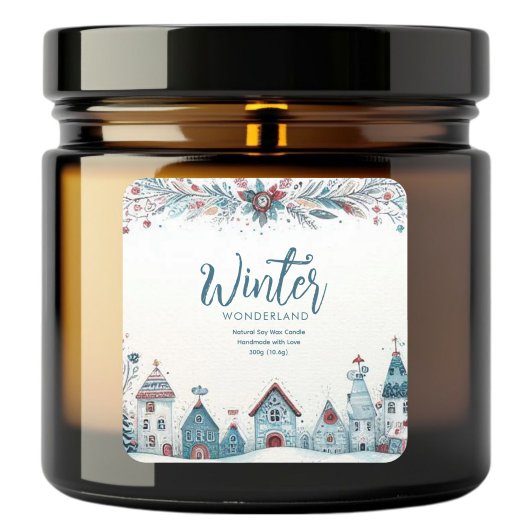 Winter Wonderland Christmas Candle Label