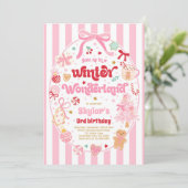 Winter Wonderland Christmas Coquette Bow Birthday Kaart (Staand voorkant)