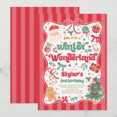 Winter Wonderland Christmas Coquette Bow Birthday Kaart (Voorkant / Achterkant)