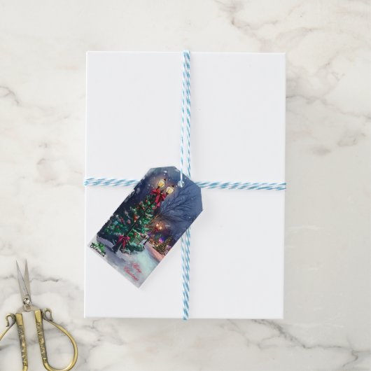Winter Wonderland Christmas Gift Card  Cadeaulabel (Met Touw)
