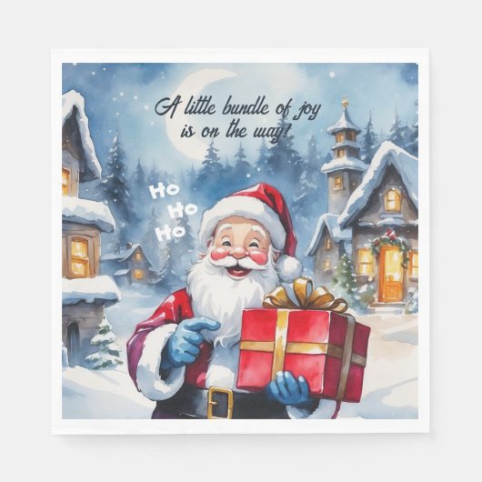 Winter Wonderland Christmas Santa Baby shower Servet (Voorkant)