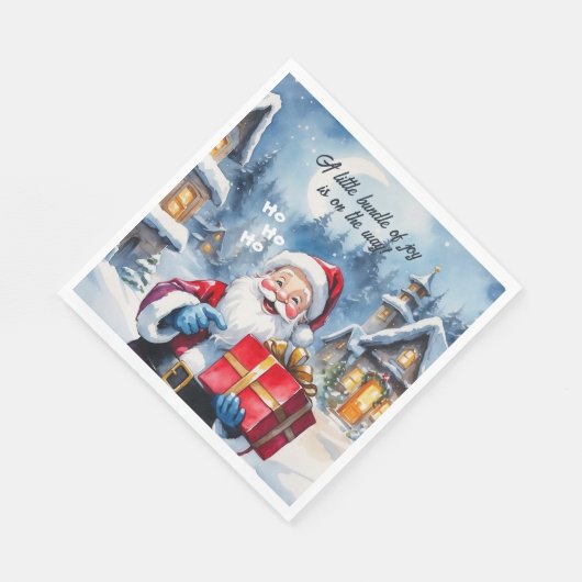 Winter Wonderland Christmas Santa Baby shower Servet (Hoek)