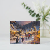 Winter Wonderland Christmas Snowy Village Briefkaart (Staand voorkant)