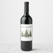 Winter Wonderland Christmas Tree Wine Label Wijn Etiket (Voorkant)