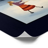 Winter Wonderland Cityscape Schattige Kerst Poster (Hoek)