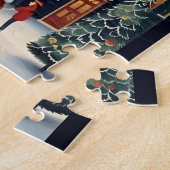 Winter Wonderland Cityscape Schattige Kerstmis Legpuzzel (Zijkant)