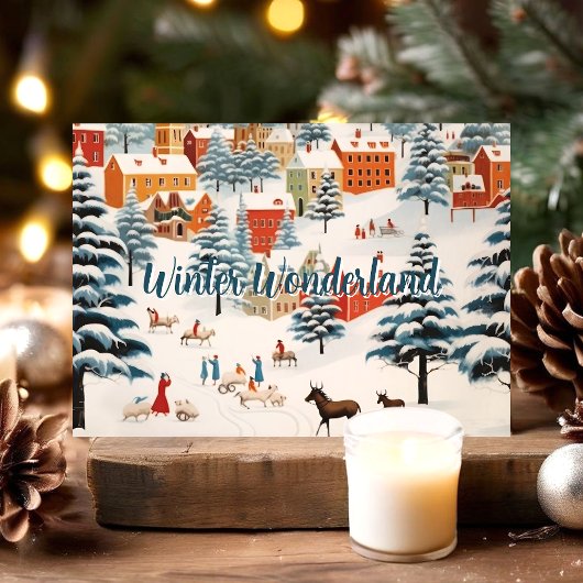 Winter Wonderland Classic vakantiescene Feestdagen Kaart