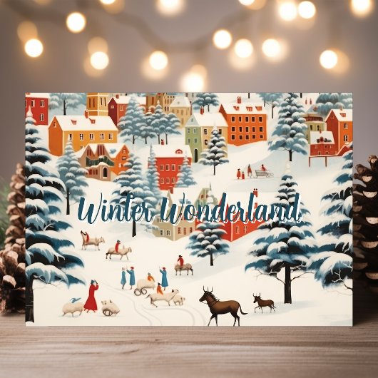 Winter Wonderland Classic vakantiescene Feestdagen Kaart