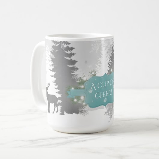 Winter Wonderland Coffee Mok - Blauwgroen (Voorkant links)