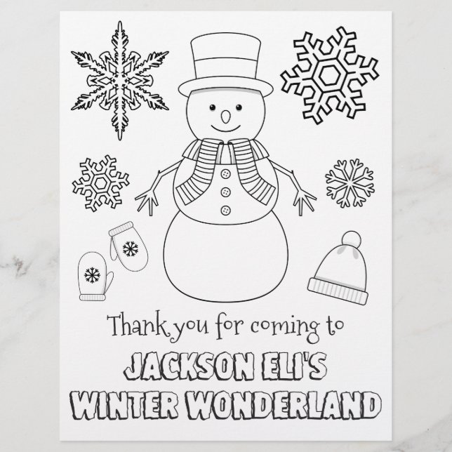 Winter Wonderland Coloring Page | Kleurblad (Voorkant)
