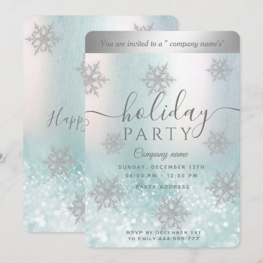 Winter wonderland corporate Holiday Kaart (Voorkant / Achterkant)