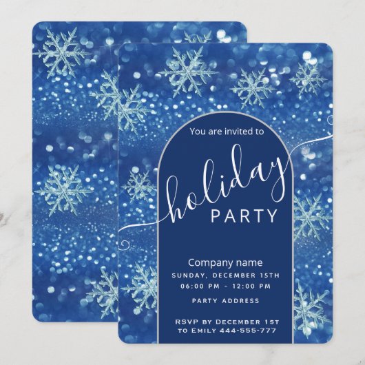 Winter wonderland corporate Holiday party Invitat Kaart (Voorkant / Achterkant)