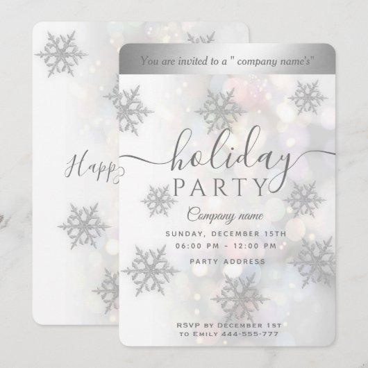 Winter wonderland corporate Holiday party Invitati Kaart (Voorkant / Achterkant)