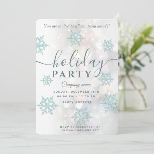 Winter wonderland corporate Holiday party Invitati Kaart (Staand voorkant)
