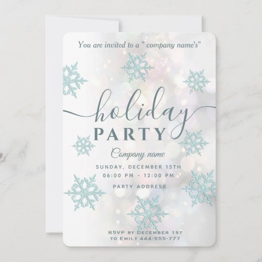 Winter wonderland corporate Holiday party Invitati Kaart (Voorkant)