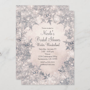 Winter Wonderland Cream White Elegant Snowflakes Kaart