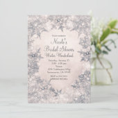 Winter Wonderland Cream White Elegante Sneeuwvlokk Kaart (Staand voorkant)