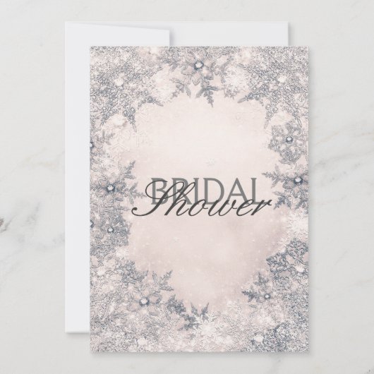 Winter Wonderland Cream White Elegante Sneeuwvlokk Kaart (Achterkant)