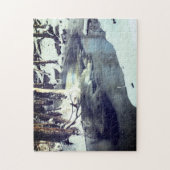 Winter Wonderland Creek Snow Ice Frost Landschap Legpuzzel (Verticaal)