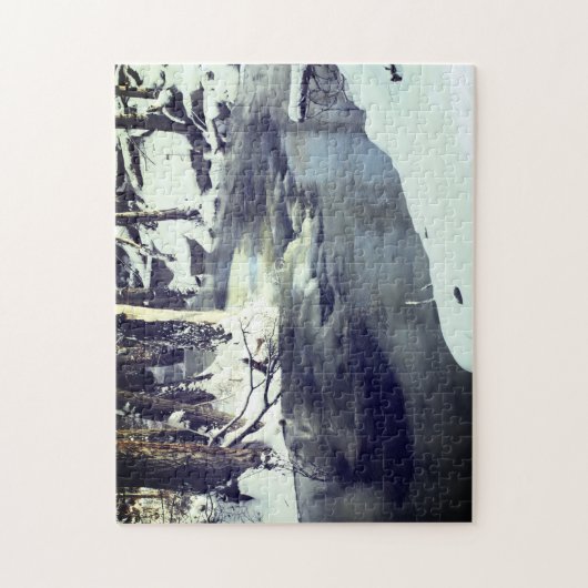 Winter Wonderland Creek Snow Ice Frost Landschap Legpuzzel (Verticaal)