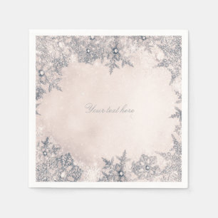 Winter Wonderland Crème Witte Elegante Sneeuwvlokk Servetten