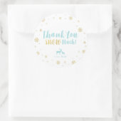Winter wonderland, Custom Gold Bedankt Sticker (Tas)