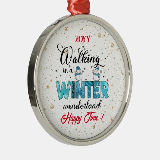Winter Wonderland Customize Metalen Ornament (Rechts)