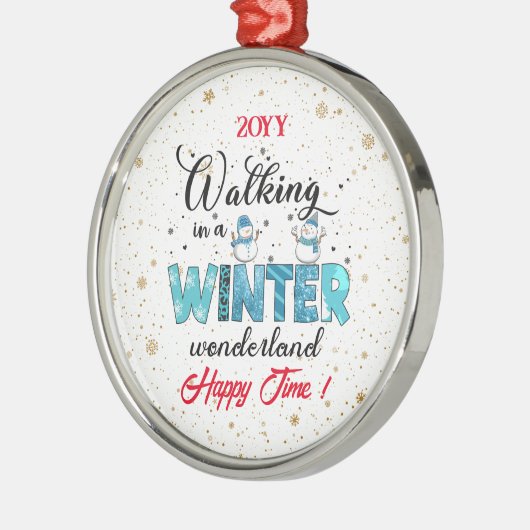 Winter Wonderland Customize Metalen Ornament (Links)