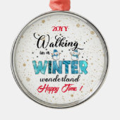 Winter Wonderland Customize Metalen Ornament (Voorkant)