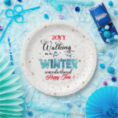 Winter Wonderland Customize Papieren Bordje (Feest)