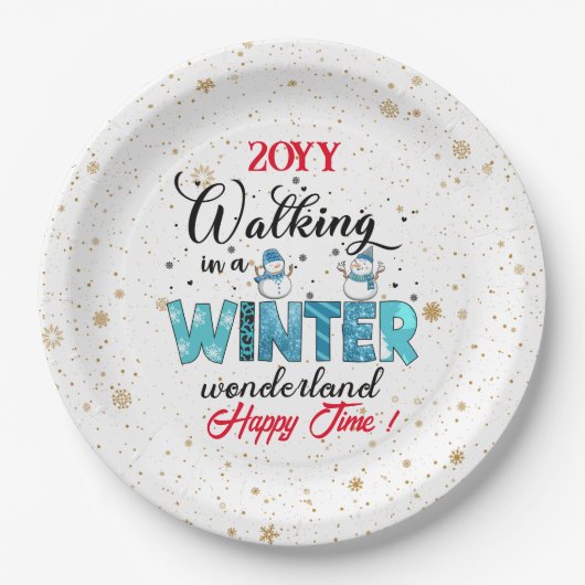 Winter Wonderland Customize Papieren Bordje (Voorkant)