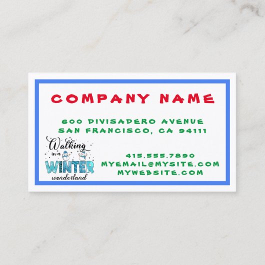 Winter Wonderland Customize Visitekaartje (Achterkant)
